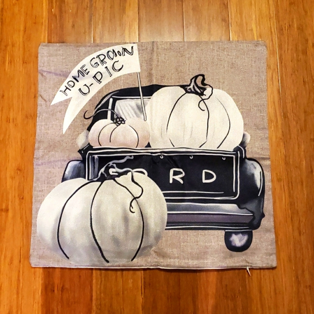 Fall themed pillow cover